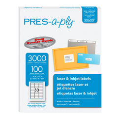 LABEL PRES-A-PLY 1 X 2-5/8 IN PK OF 3000 AVE30600