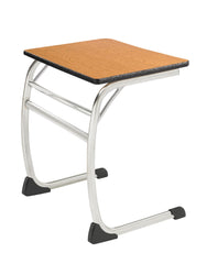 DESK - CLASSROOM SELECT - NEOCLASS ELLIPTICAL CANTILEVER - 26 W X 20 D - LAMINATE - SPECIFY TOP COLOR - LOCKEDGE - SPECIFY EDGE COLOR - CHROME