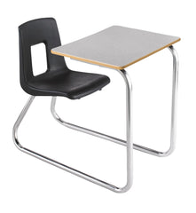 DESK - CLASSROOM SELECT - TRADITIONAL SLED BASE COMBO - 18-1/2 IN A+ - 18 X 24 IN - LAMINATE - PAINTED - CHROME - SPECIFY SEAT AND BACK COLOR - SPECIFY TOP COLOR - SPECIFY EDGE COLOR