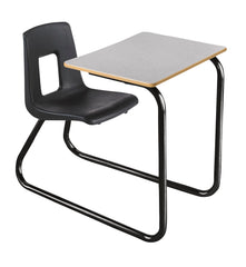 DESK - CLASSROOM SELECT - TRADITIONAL SLED BASE COMBO - 18-1/2 IN A+ - 18 X 24 IN - LAMINATE - T-MOLD - BLACK - SPECIFY SEAT AND BACK COLOR - SPECIFY TOP COLOR - SPECIFY EDGE COLOR