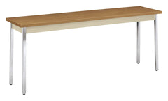 TABLE UTILITY METAL RECTANGLE 72X18X29 HARVEST LAMINATE PUTTY PAINT CHROME LEGS