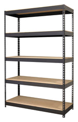 SHELVING RIVETED 18X48X72 LORELL SHELVING SHELVES RIVETED STEEL SHELVING BLACK