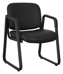 CHAIR GUEST LEATHER LORELL FURNITURE SIDE GUEST CHAIRS SEATING BLACK LEATHER