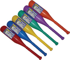 BAT- PLASTIC 27 INCH LONG - ASSORTED COLORS - SET OF 6