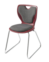 CHAIR - CLASSROOM SELECT - CONTEMPORARY SLED BASE CHAIR - PADDED SEAT AND BACK - 20 IN A+ - SPECIFY SEAT AND BACK COLOR - SPECIFY FABRIC COLOR - CHROME