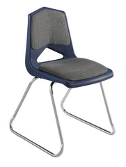 CHAIR - CLASSROOM SELECT - ROYAL SEATING 1100 SLED BASE CHAIR - PADDED SEAT - 18 IN A+ - SPECIFY SEAT AND BACK COLOR - SPECIFY FABRIC COLOR - CHROME
