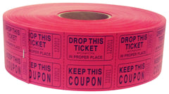 TICKETS DOUBLE ROLL 2X2 RED PACK OF 2000