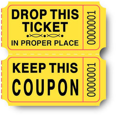 TICKETS DOUBLE ROLL 2X2 YELLOW PACK OF 2000