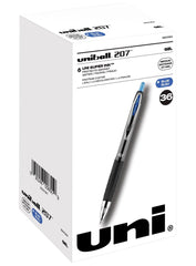 PEN UNI-BALL 207 0.7 MM BLUE PACK OF 36
