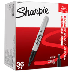 MARKER SHARPIE PERMANENT FINE BLACK PACK OF 36