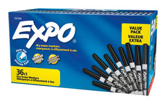 DRY ERASE MARKER EXPO LOW ODOR FINE BLACK PACK OF 36
