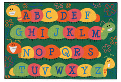 CARPETS FOR KIDS - KIDSVALUE CATERPILLAR FRIENDS - 4 FT X 6 FT RECTANGLE - GREEN