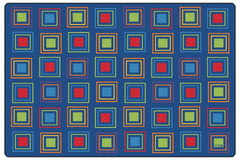CARPETS FOR KIDS - PREMIUM PRIMARY SQUARES SEATING - 6 FT X 9 FT - RECTANGLE
