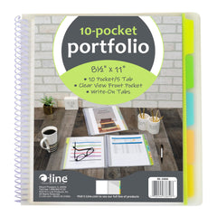 PORTFOLIO POLY SPIRAL 10-POCKET CLEAR EA