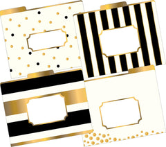 FILE FOLDERS LETTER GOLD MULTI-DESIGN SET OF 12
