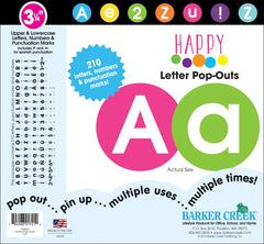 LETTERS POP OUT BARKER CREEK 3.25 IN HAPPY CIRCLES