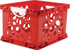CRATE LARGE WITH HANDLES RED/WHITE PACK OF 3
