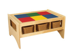 KIT TODDLER ACTIVITY STORAGE TABLE WITH BUILDING TOP WITH BASKETS