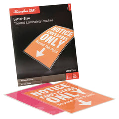 LAMINATING POUCH - LETTER SIZE - 9 X 11-1/2 INCH - 3MIL - ULTRACLEAR - PACK OF 50