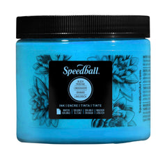 INK WATER SOLUBLE BLOCK PRINTING PINT FLUORESCENT BLUE