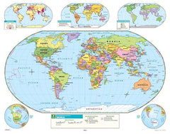 MAP INTERMEDIATE POLITICAL WORLD MAP
