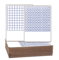 DRY ERASE MATH HUNDREDS GRID TWO SIDED BOARD 9 X 12 PACK OF 24