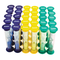 Economy Mini Sand Timers.Class Set
