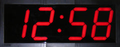 CLOCK 28 IN LED HI RED WITH CALENDAR AND TEMP