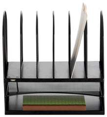 DESK ORGANIZER POWERED ONYX 2 HORIZONTAL/6 UPRIGHT SECTIONS