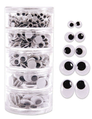 Eduplan Wiggly Eyes Assortment Tube - 560 pcs includes 5 tubes Asst