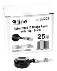 REEL ID CARD BELT CLIP BLK 25/PK