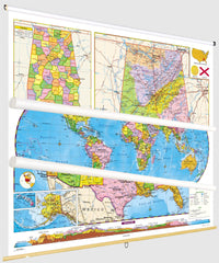 MAP NYSTROM ALABAMA/ US/WORLD MAP COMBO