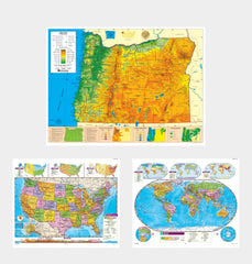 MAP NYSTROM OREGON/ US/WORLD COMBO