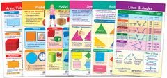 BULLETIN BOARD CHART SET MATH SHAPES AND FIGURES SET OF 6