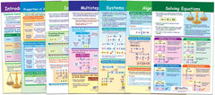 BULLETIN BOARD CHART SET MATH ALGEBRA SKILLS SET OF 7