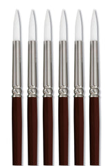 BRUSH OPTIMUM WHT TKLN SH RND SZ 6 - SAX PACK OF 6