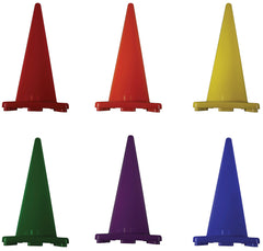 CONES -36 INCH - POLY -RAINBOW-SET OF 6