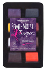 PAINT TEMPERA CAKES SEMI-MOIST SMALL RICHESON TRAY SET OF 8