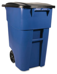 RECEPTACLE - BRUTE ROLLOUT CONTAINER WITH LID - 50 GALLON CAPACITY - BLUE COLOR - EACH