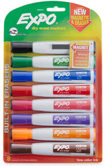 MARKER DRY ERASE EXPO MAGNETIC CHISEL ASST SET OF 8