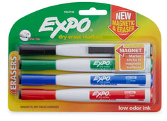MARKER DRY ERASE EXPO MAGNETIC FINE ASST SET OF 4