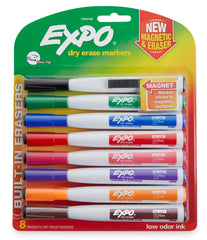 MARKER DRY ERASE EXPO MAGNETIC FINE ASST SET OF 8