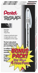 PEN BALLPOINT RSVP FINE 0.7MM BLACK PACK OF 24