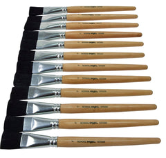 BRUSH BLK BRISTLE SH FLAT 1 IN - SCHOOL SMART PACK OF 12