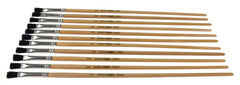 BRUSH BLK BRISTLE LH FLAT 1/4 IN - SCHOOL SMART PACK OF 12