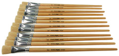BRUSH WHI BRISTLE LH FLAT 3/4 IN - SCHOOL SMART PACK OF 12