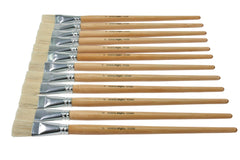 BRUSH WHI BRISTLE LH FLAT 1 IN - SCHOOL SMART PACK OF 12