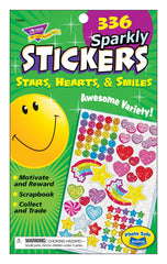 STICKER PAD SPARKLY STARS HEARTS SMILES PACK OF 336