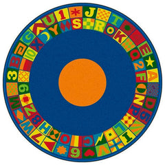 FLAGSHIP CARPETS - FLOORS THAT TEACH - ROUND - 8 FT DIA - PRIMARY COLOR