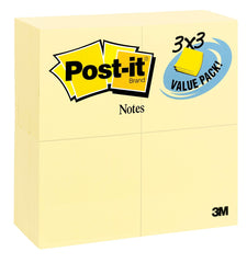 NOTES POST-IT 3 X 3 IN CANARY YELLOW 100 SHTS/PAD-24 PADS/PACK